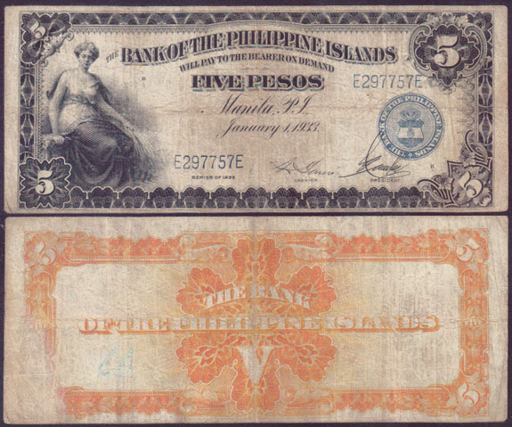 1933 Philippines 5 Pesos L000782